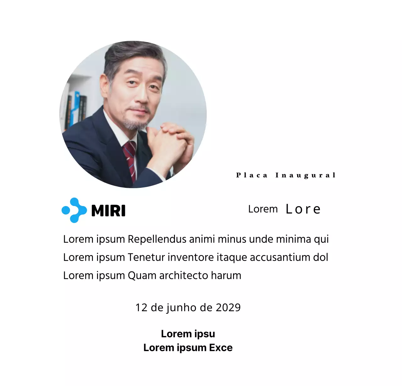 Uma placa inaugural de aspeto simples com o logótipo da sua empresa