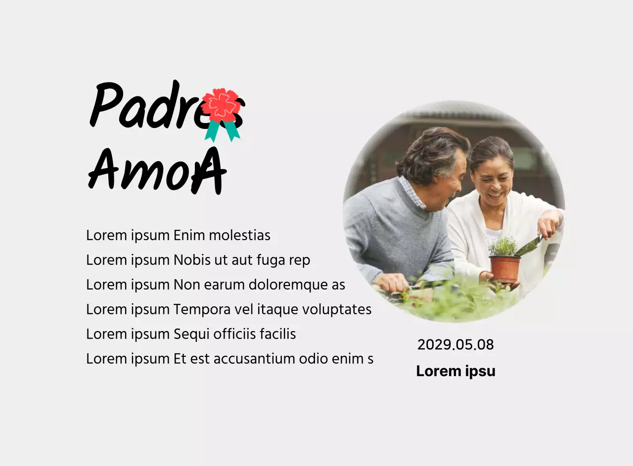 Una bonita placa para el Día de la Madre con una ilustración de un clavel y caligrafía con tu foto