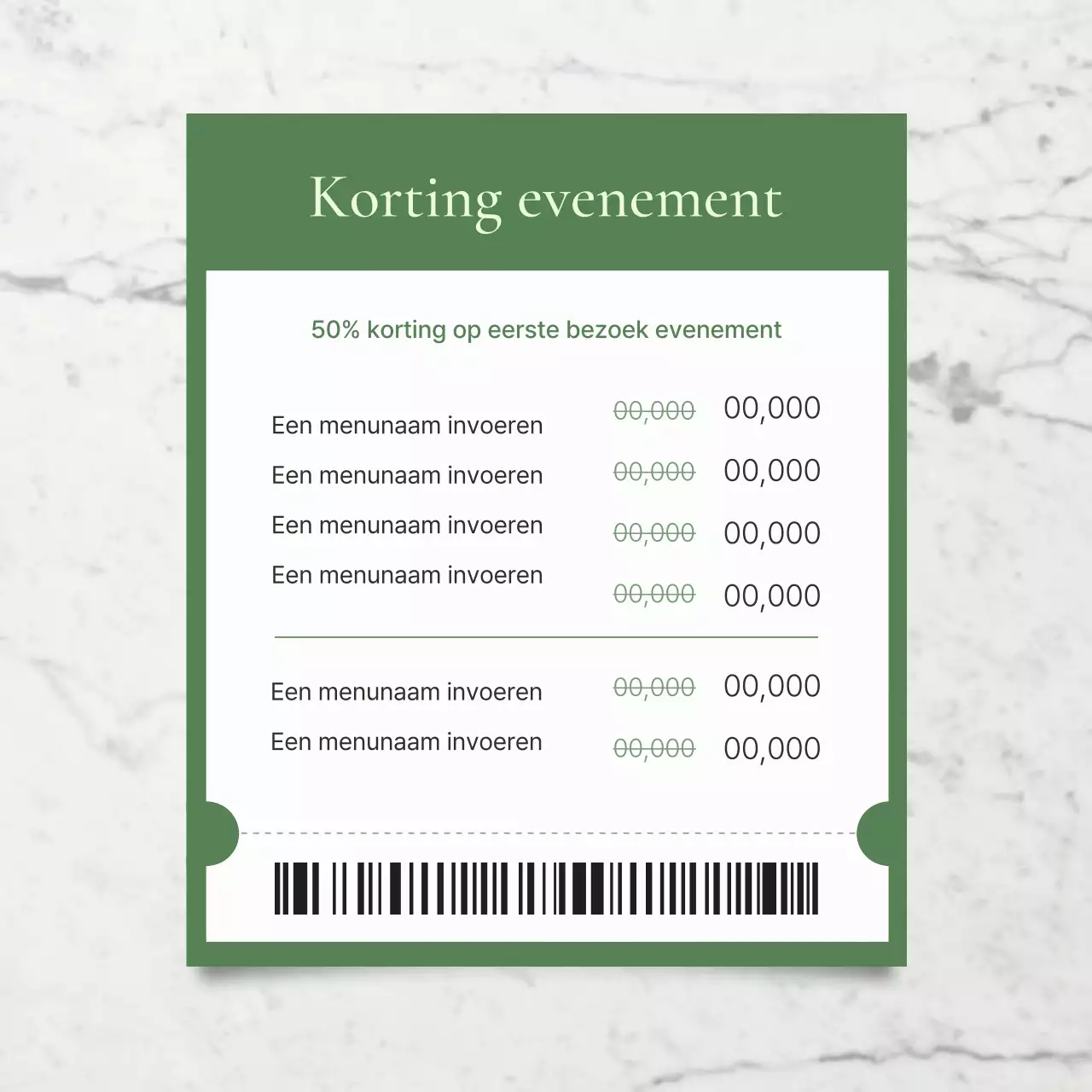 Moderne sociale-mediamarketingprijsaankondigingen in groen