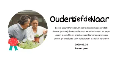 Een schattig Moederdagbord met een anjerillustratie en kalligrafie met jouw foto