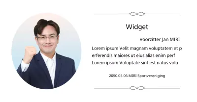 Een stijlvolle plaquette met versieringen en een foto met een verloopachtergrond