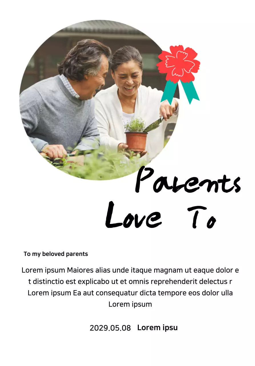 A cute Mother's Day plaque with a carnation illustration and calligraphy with your photo