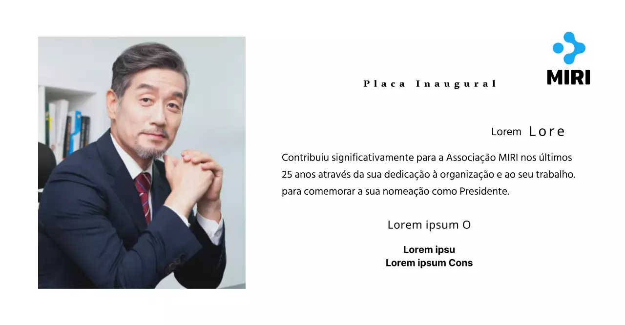 Uma placa inaugural de aspeto simples com o logótipo da sua empresa