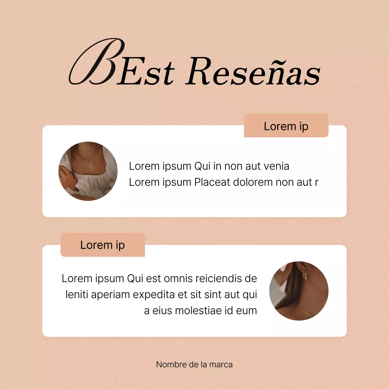 Promueva un canal de marketing en redes sociales de moda en rosa y marfil