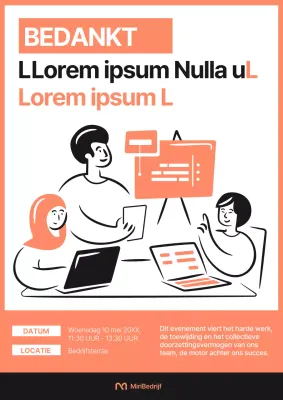 Promoot een eenvoudige oranje-en-zwarte mixer voor nieuwe werknemers