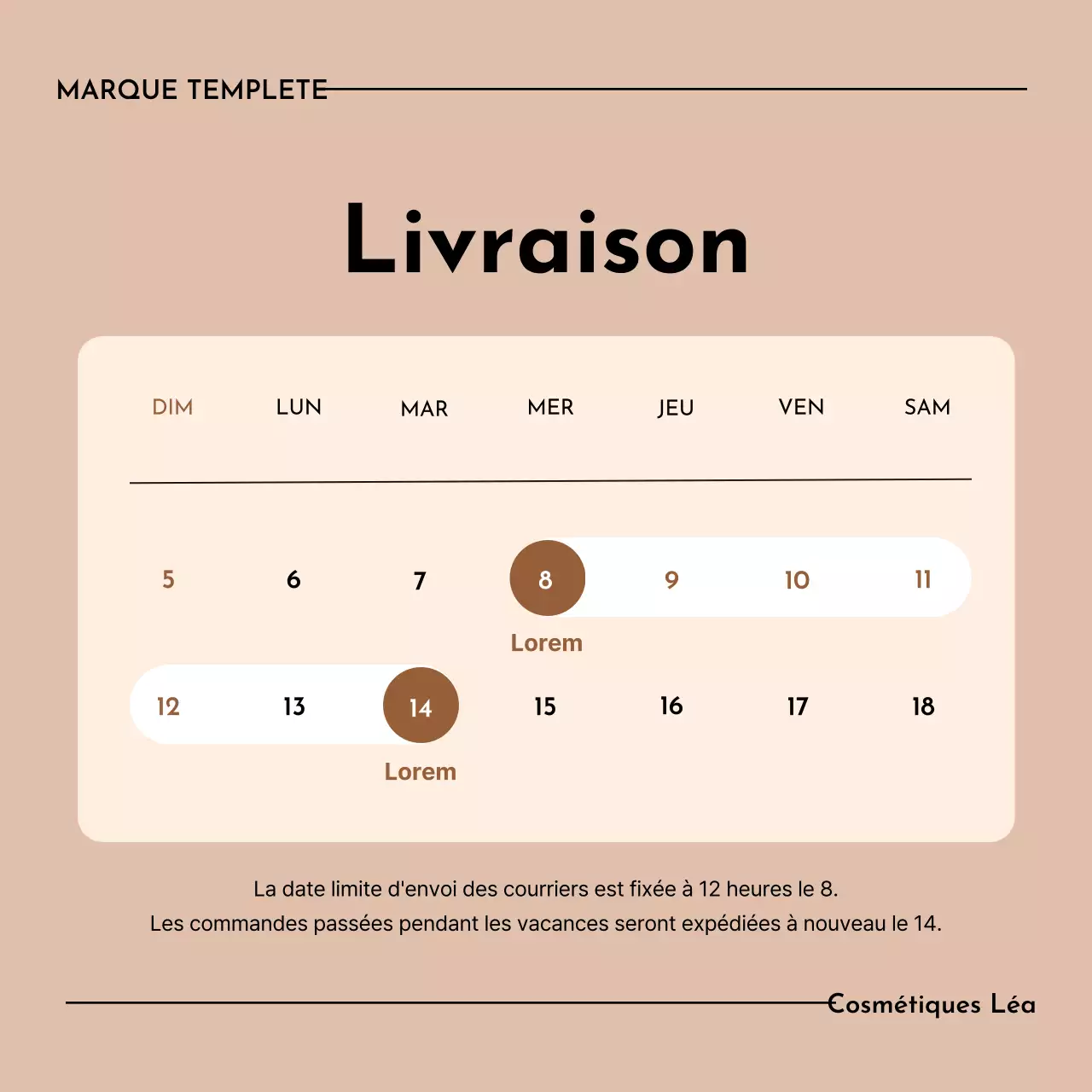 Une marque de cosmétiques beige et épurée