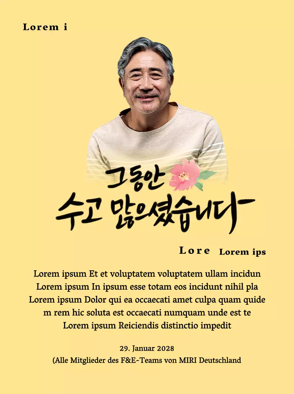 Ruhestandsdesign mit floraler Illustration und gefühlvoller kalligrafischer Aufschrift