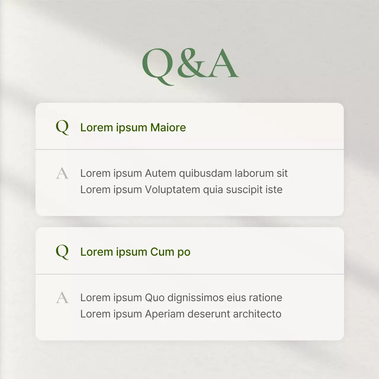 Anuncio de preguntas y respuestas sobre marketing ecológico y moderno en las redes sociales