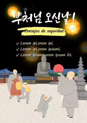 Promoción oriental negra y gris de seguridad para el Año Nuevo Chino