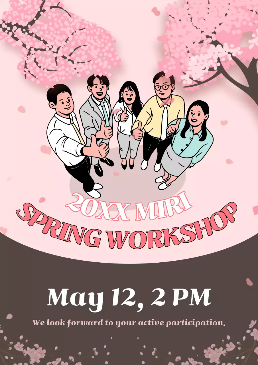 Pink Modern Spring Event Poster