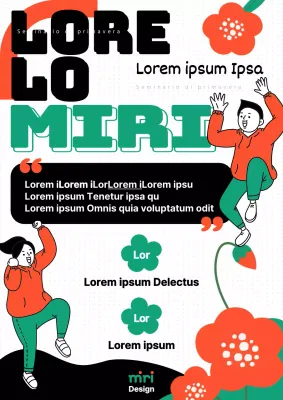 Annunci di workshop kitsch in verde e arancione