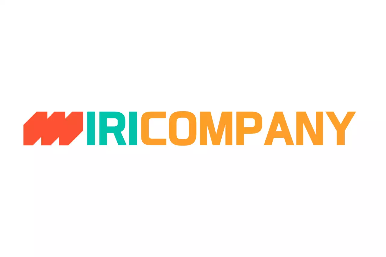 Um logótipo de empresa colorido que utiliza várias cores