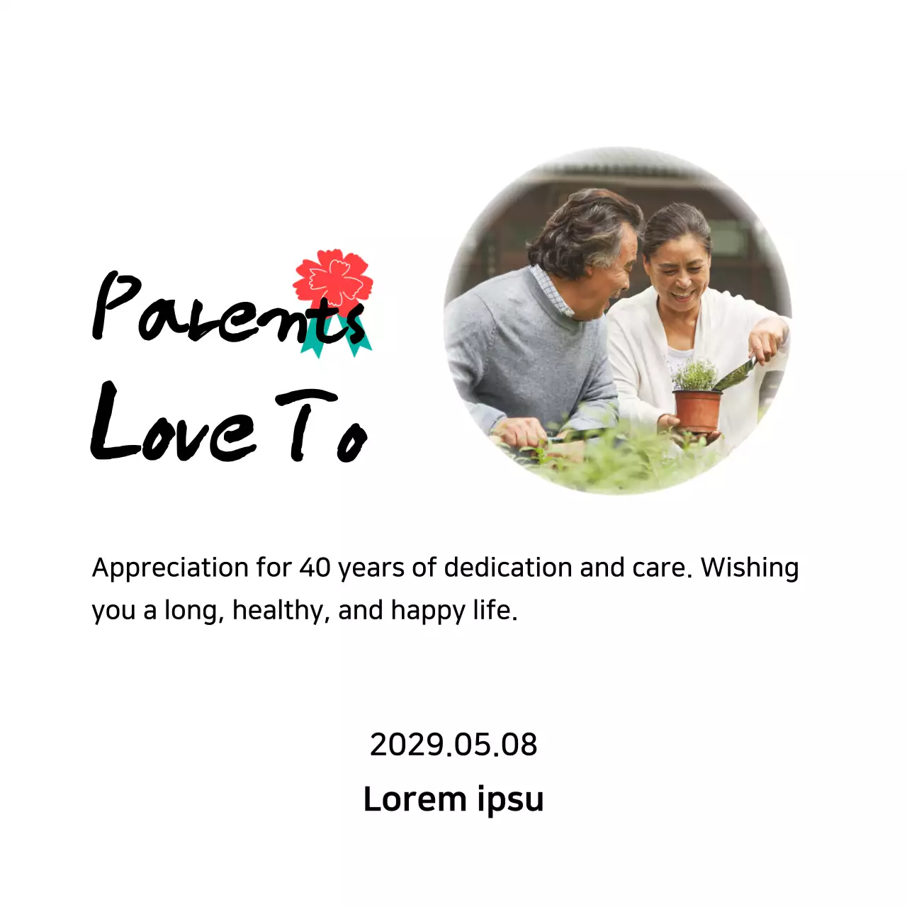 Plakat Hari Ibu yang lucu dengan ilustrasi anyelir dan kaligrafi dengan foto Anda