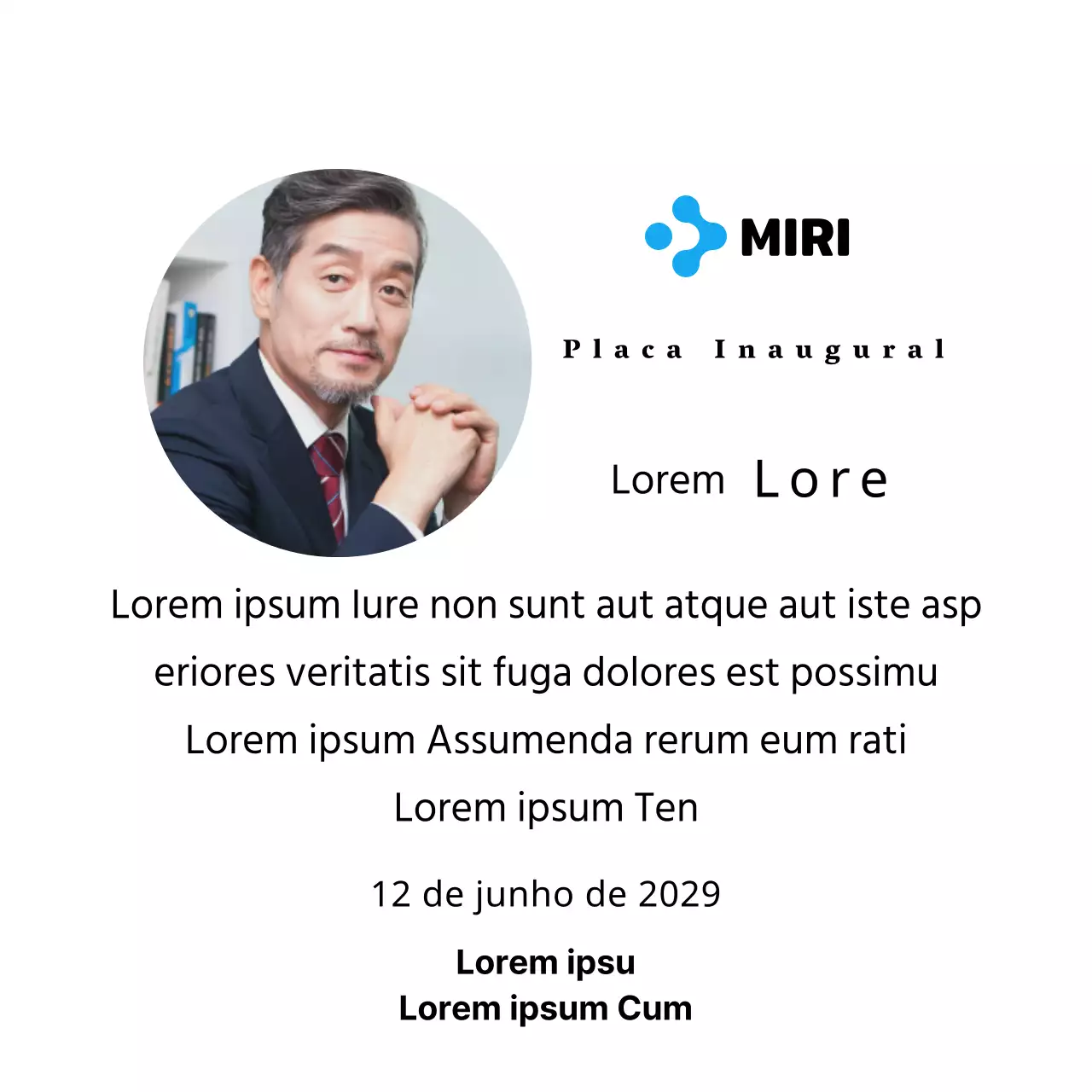 Uma placa inaugural de aspeto simples com o logótipo da sua empresa