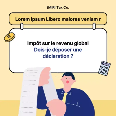 Une déclaration d'impôts moderne expliquée en jaune et bleu marine