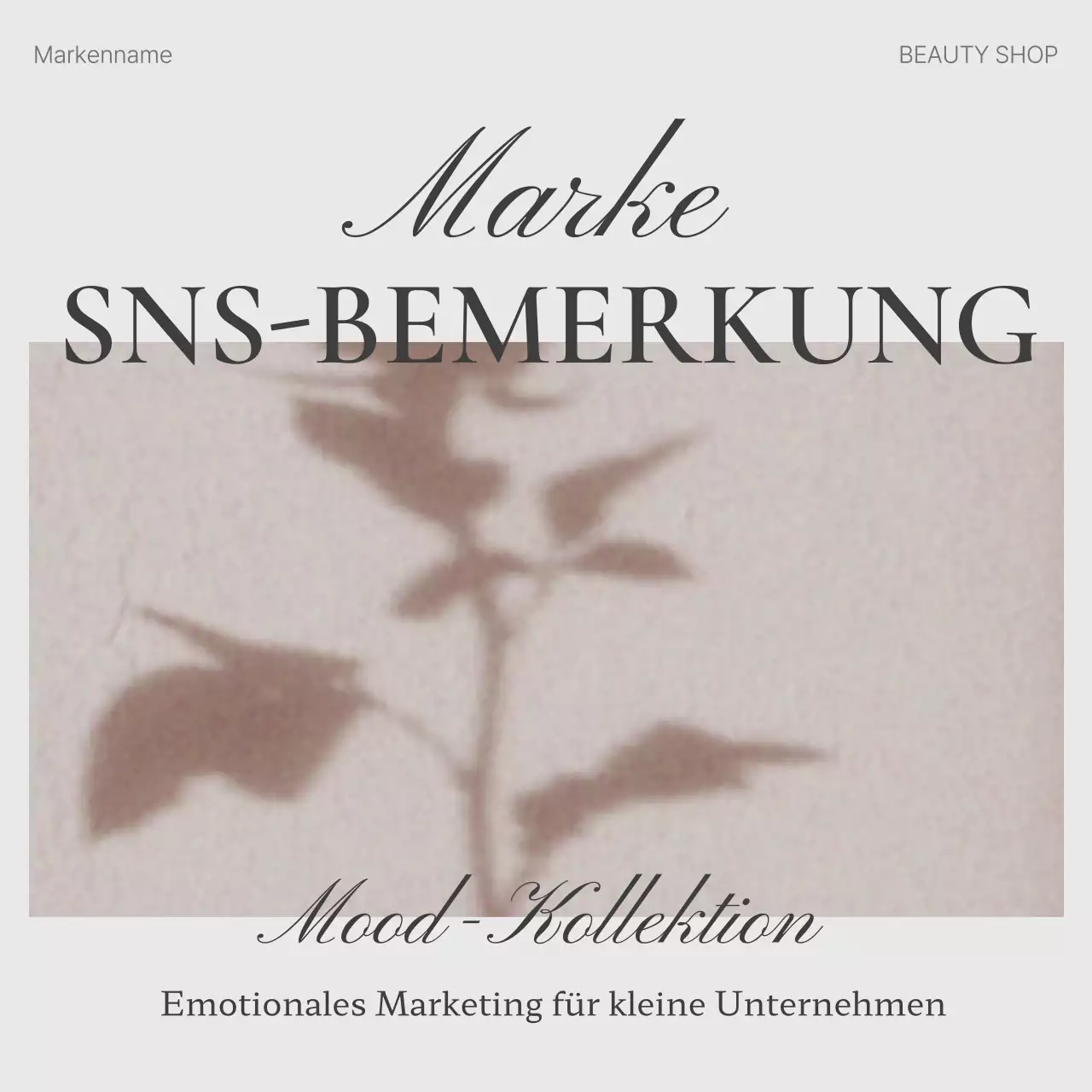 Fördern Sie trendige Social-Media-Marketing-Ankündigungen in Beige und Grau