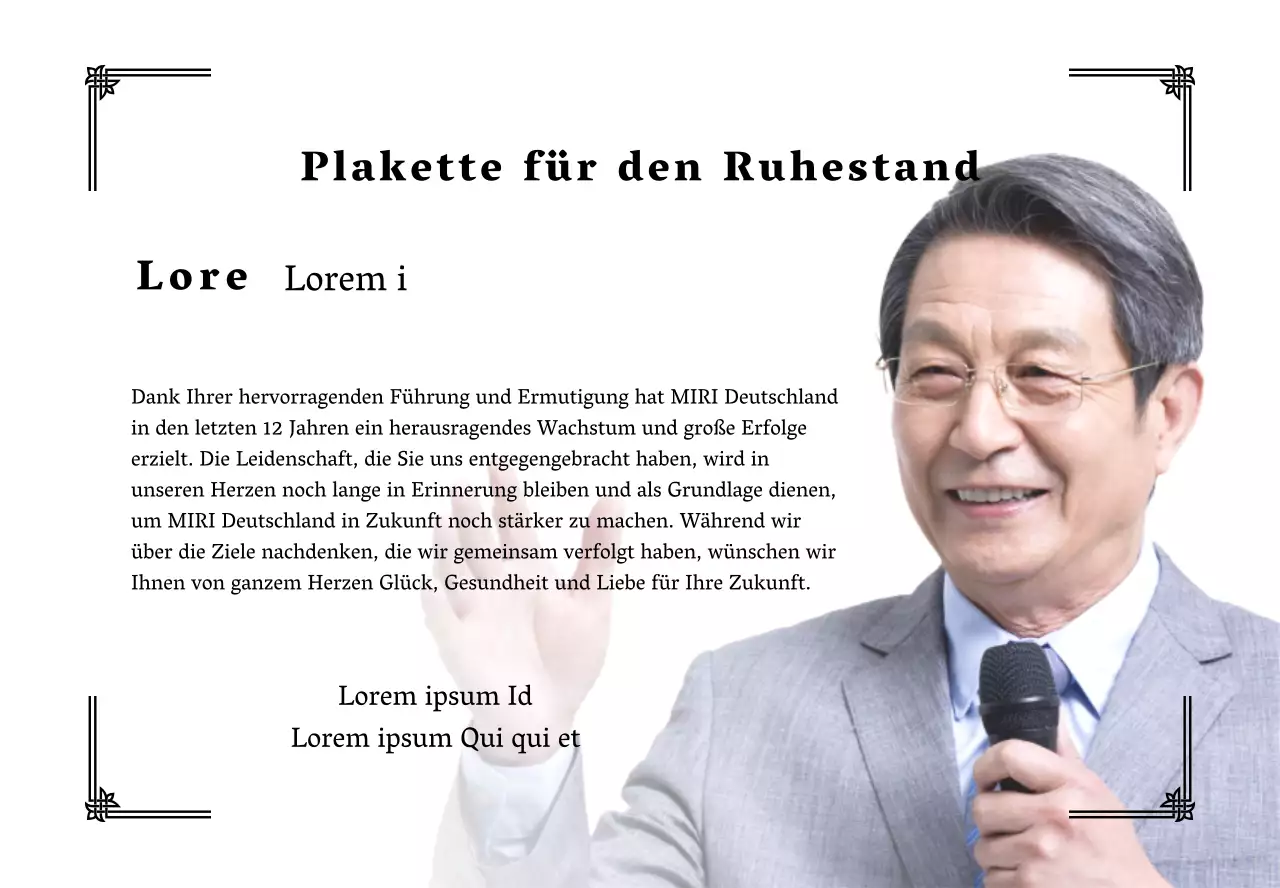 Gestalten Sie eine Ruhestandsfeier mit dekorativen Umrandungen und Fotos für eine organisierte Atmosphäre