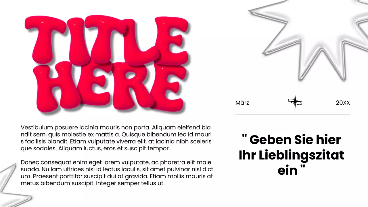 Weißer und roter moderner 3D-Marketingbericht