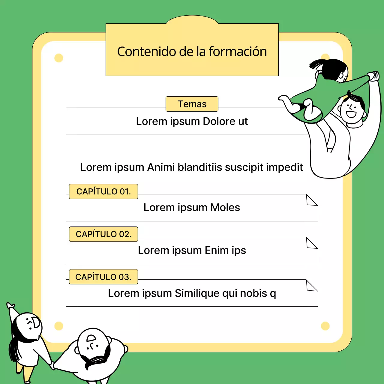 Promover un sencillo elemento parental verde y amarillo