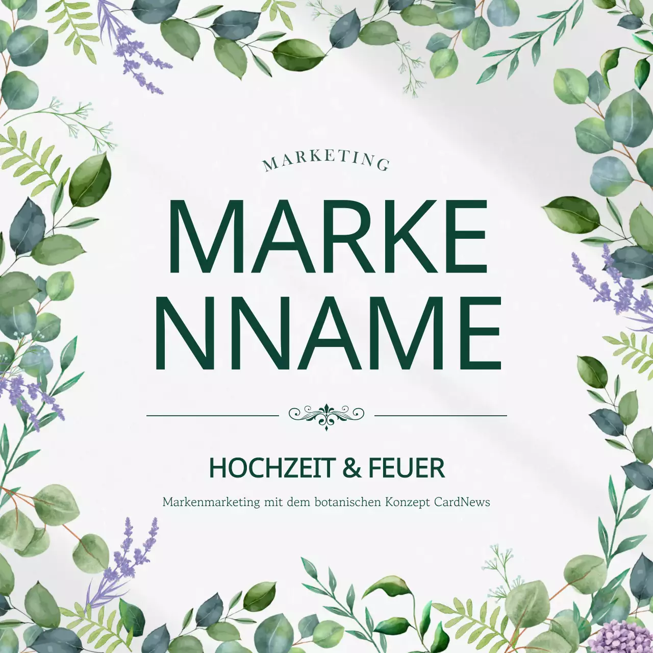 Förderung eines modernen Markenmarketings in Grün und Weiß