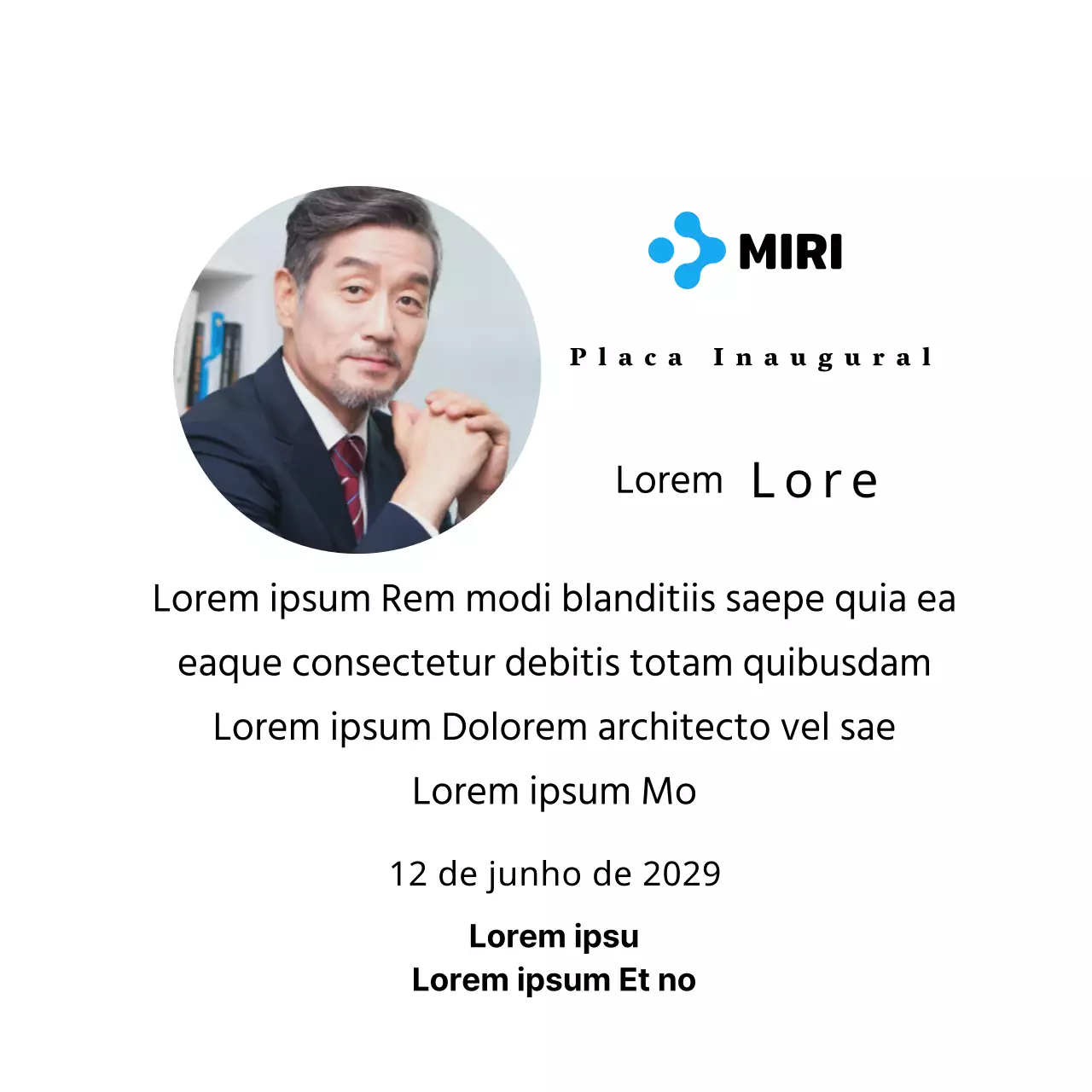 Uma placa inaugural de aspeto simples com o logótipo da sua empresa