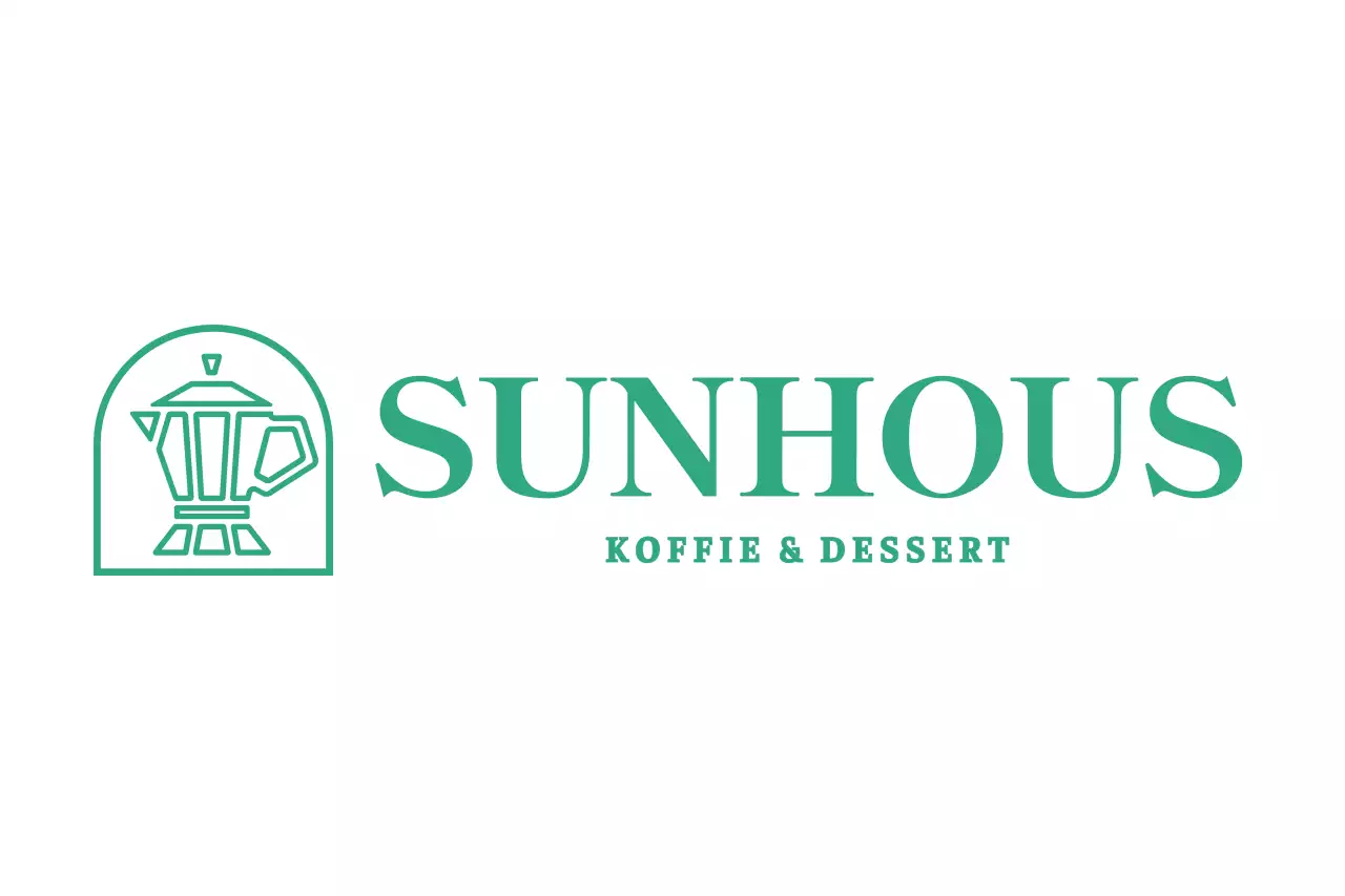 Bedrijfslogo in blauw en mint