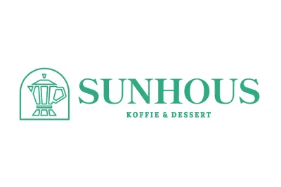 Bedrijfslogo in blauw en mint