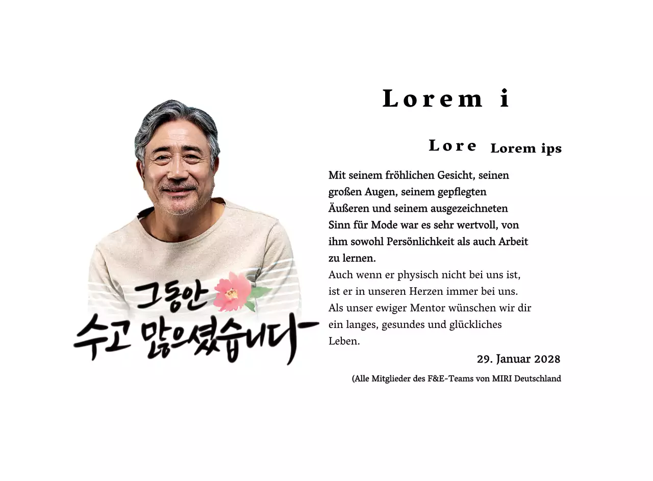 Ruhestandsdesign mit floraler Illustration und gefühlvoller kalligrafischer Aufschrift