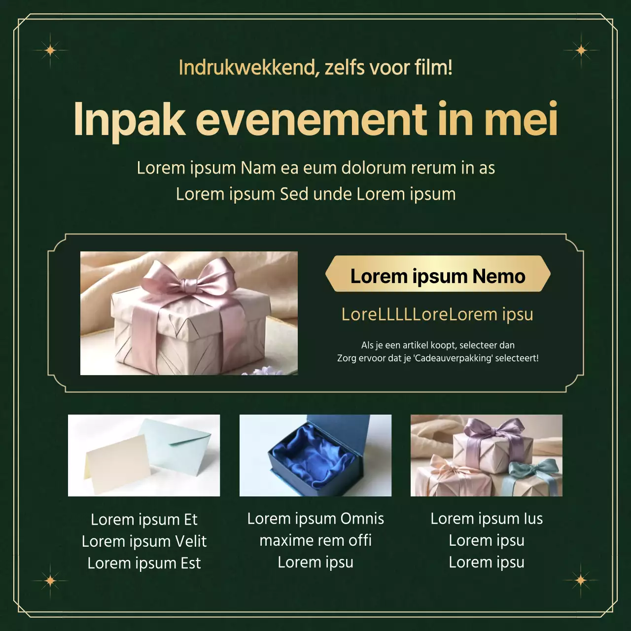 Adviseer en promoot luxe Moederdagcadeaus in groen en goud