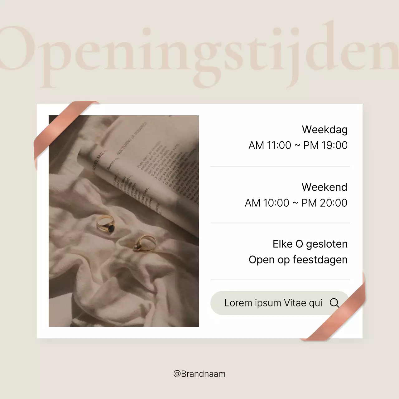 Aankondiging van trendy social media marketing activiteiten in roze en ivoor