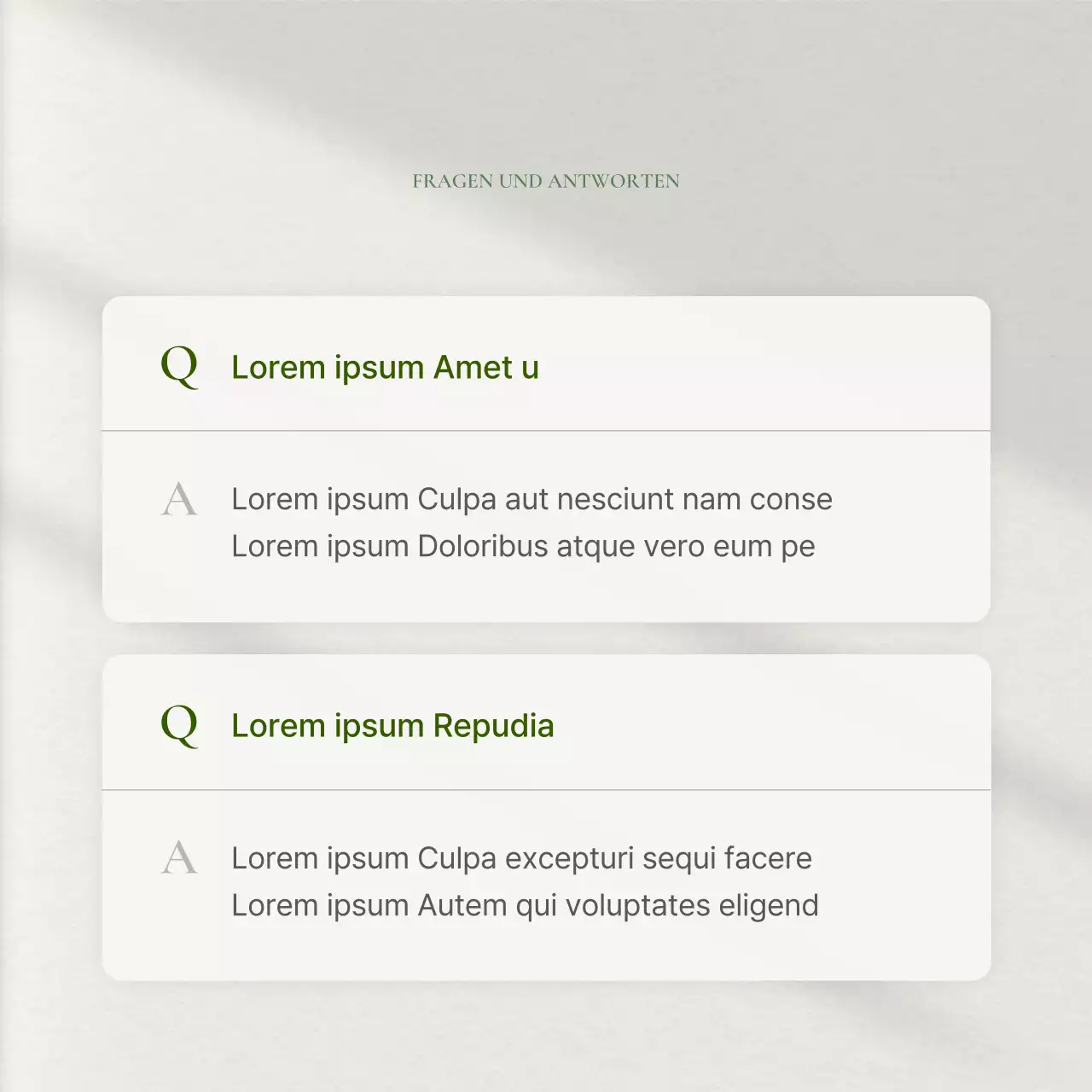 Grünes und modernes Social Media Marketing Q&A-Ankündigung