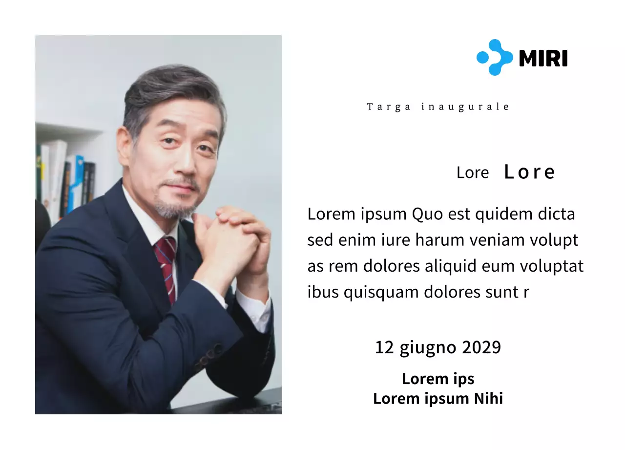 Una targa inaugurale dall'aspetto pulito con il vostro logo aziendale