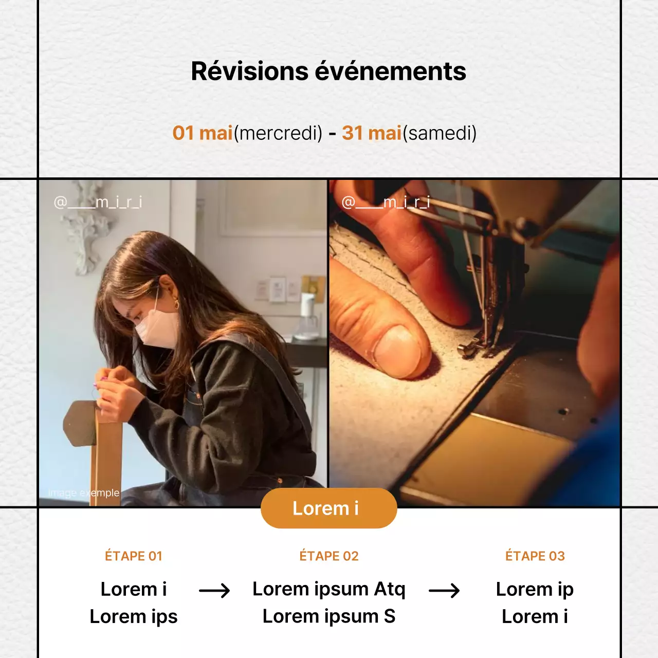 Promouvoir un atelier de cuir moderne aux accents orangés