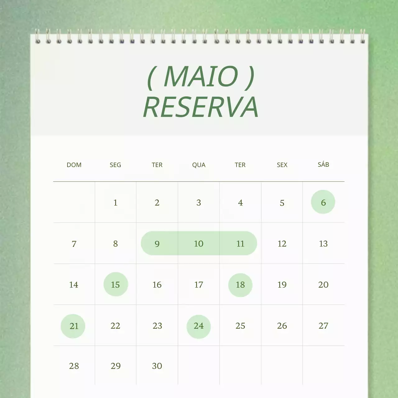 Marketing moderno nas redes sociais em verde para promover informações sobre reservas