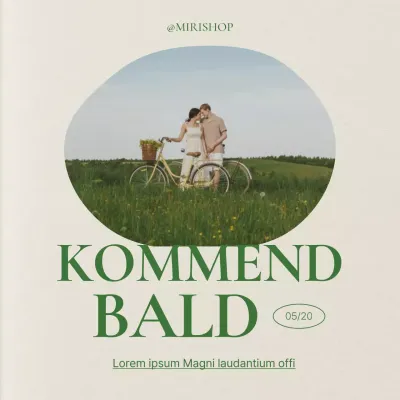 Grüne, moderne Social-Media-Marketing-Feed-Ankündigungen