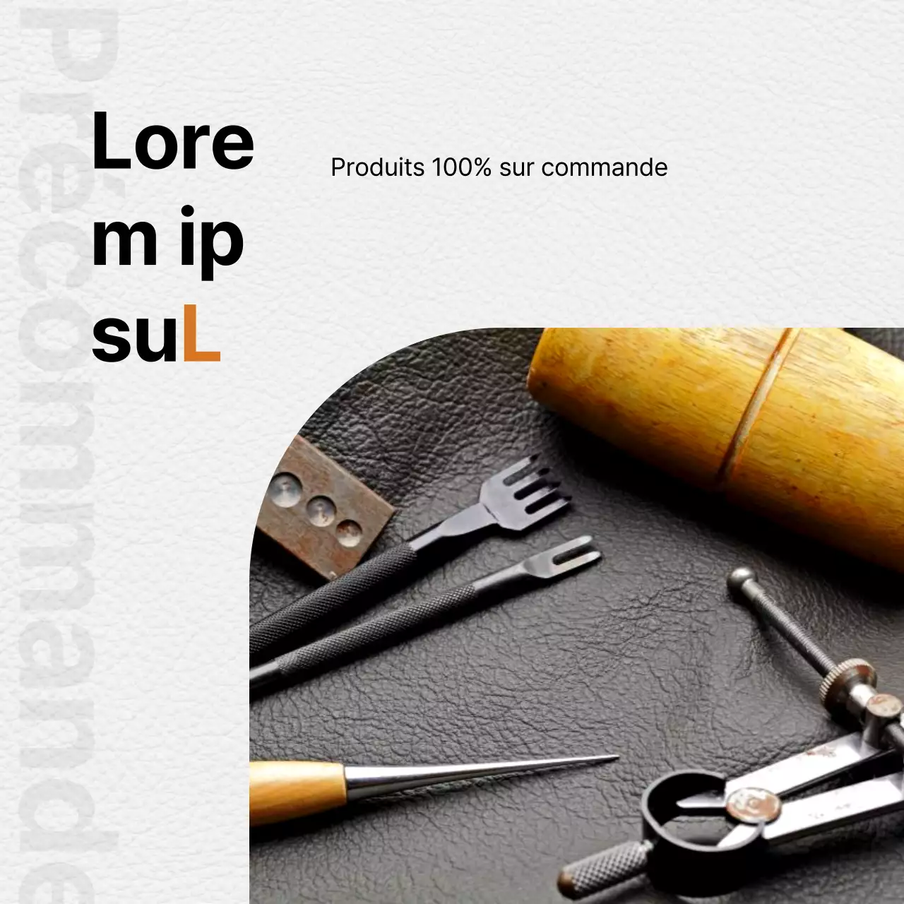 Promouvoir un atelier de cuir moderne aux accents orangés