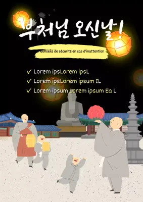 Promotion de la sécurité pour le Nouvel An chinois oriental noir et gris