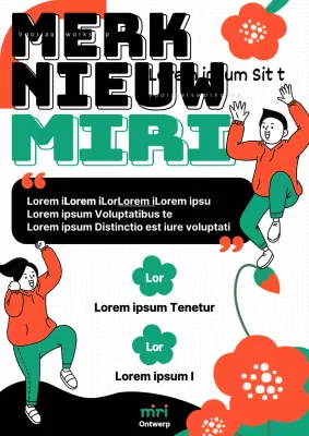 Kitscherige workshopaankondigingen in groen en oranje