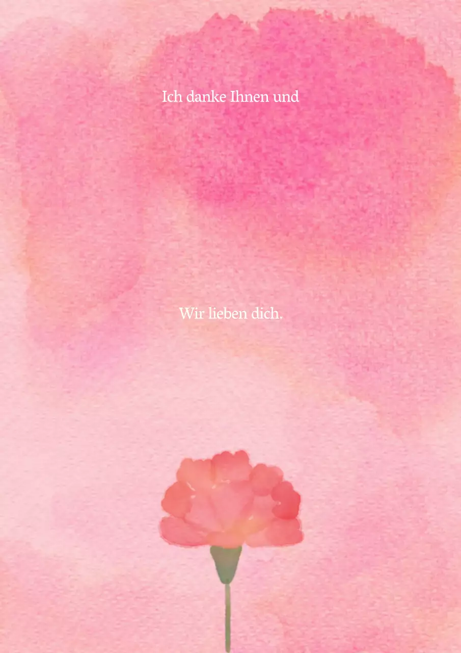 Einfache Nelken-Dankeskarte in Rosa