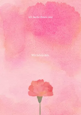 Einfache Nelken-Dankeskarte in Rosa