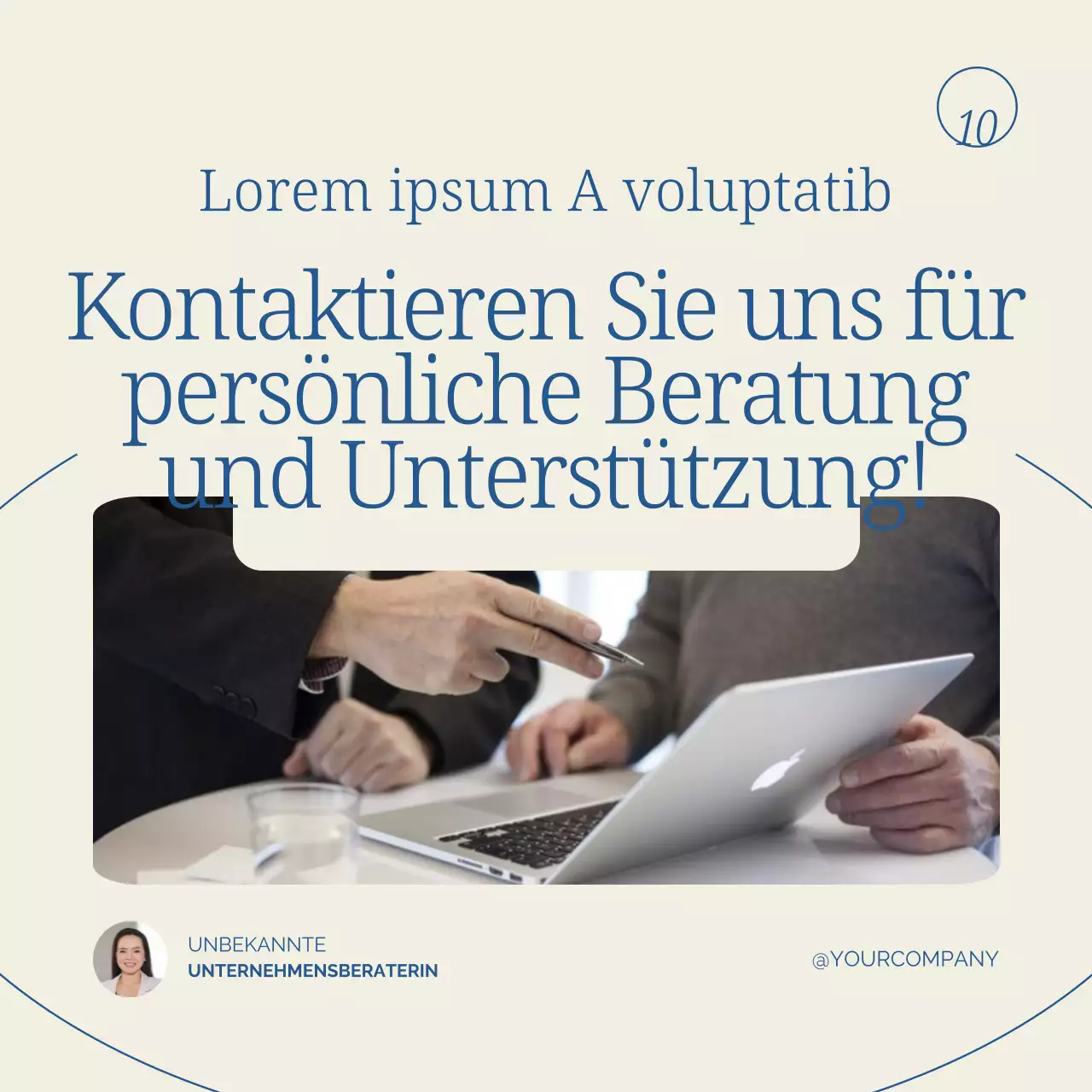 Beige und Blau Modern Existenzgründerwerbung