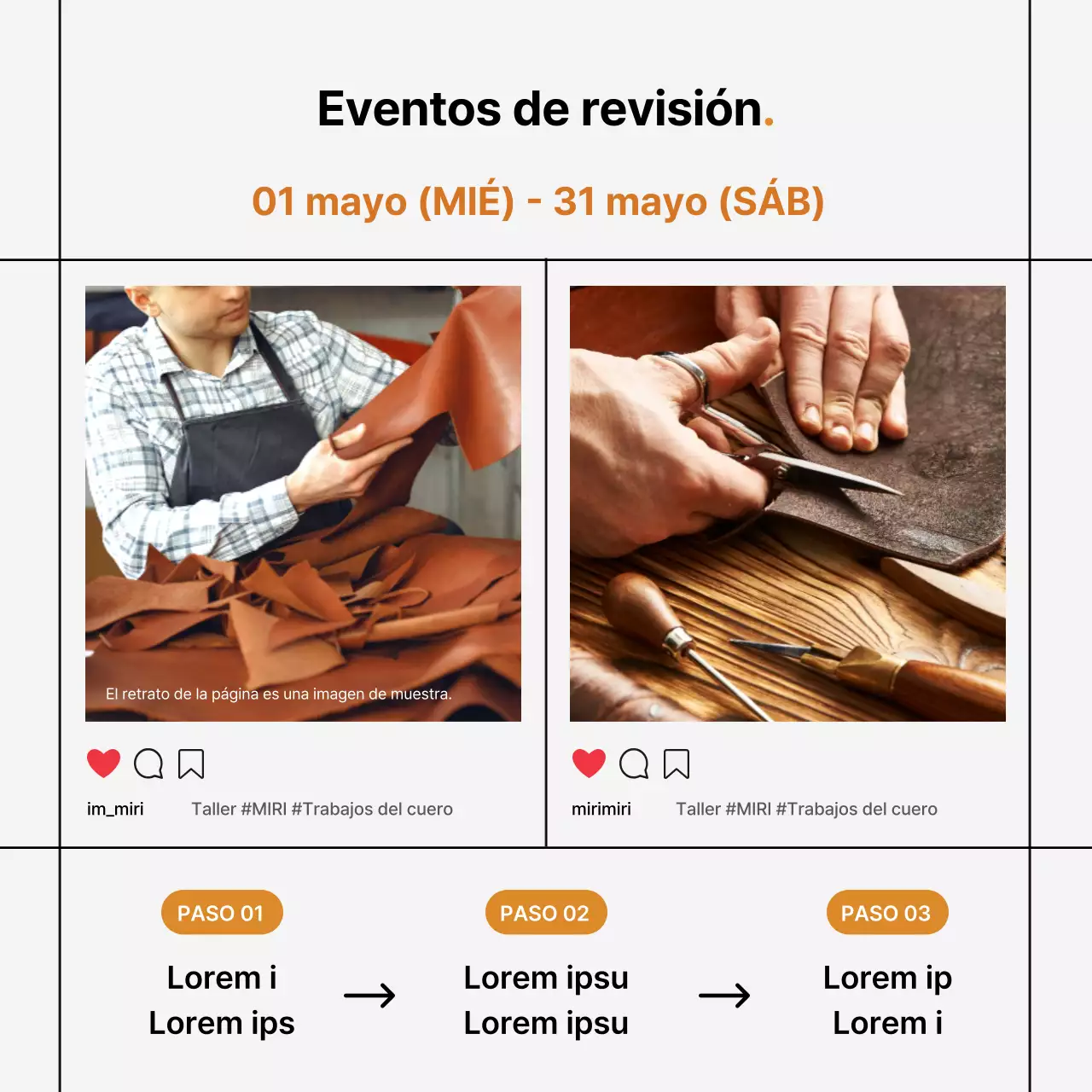 Anuncios de eventos en las redes sociales sobre fondo blanco