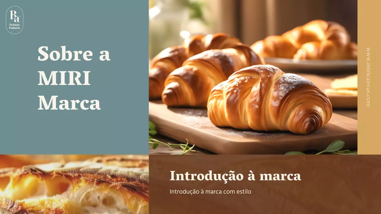 Resumo da marca de uma pequena empresa de panificação minimalista em azul claro e castanho