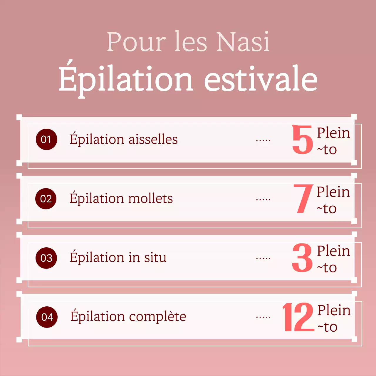 Blanc et rouge Style de base Paquet de procédure post