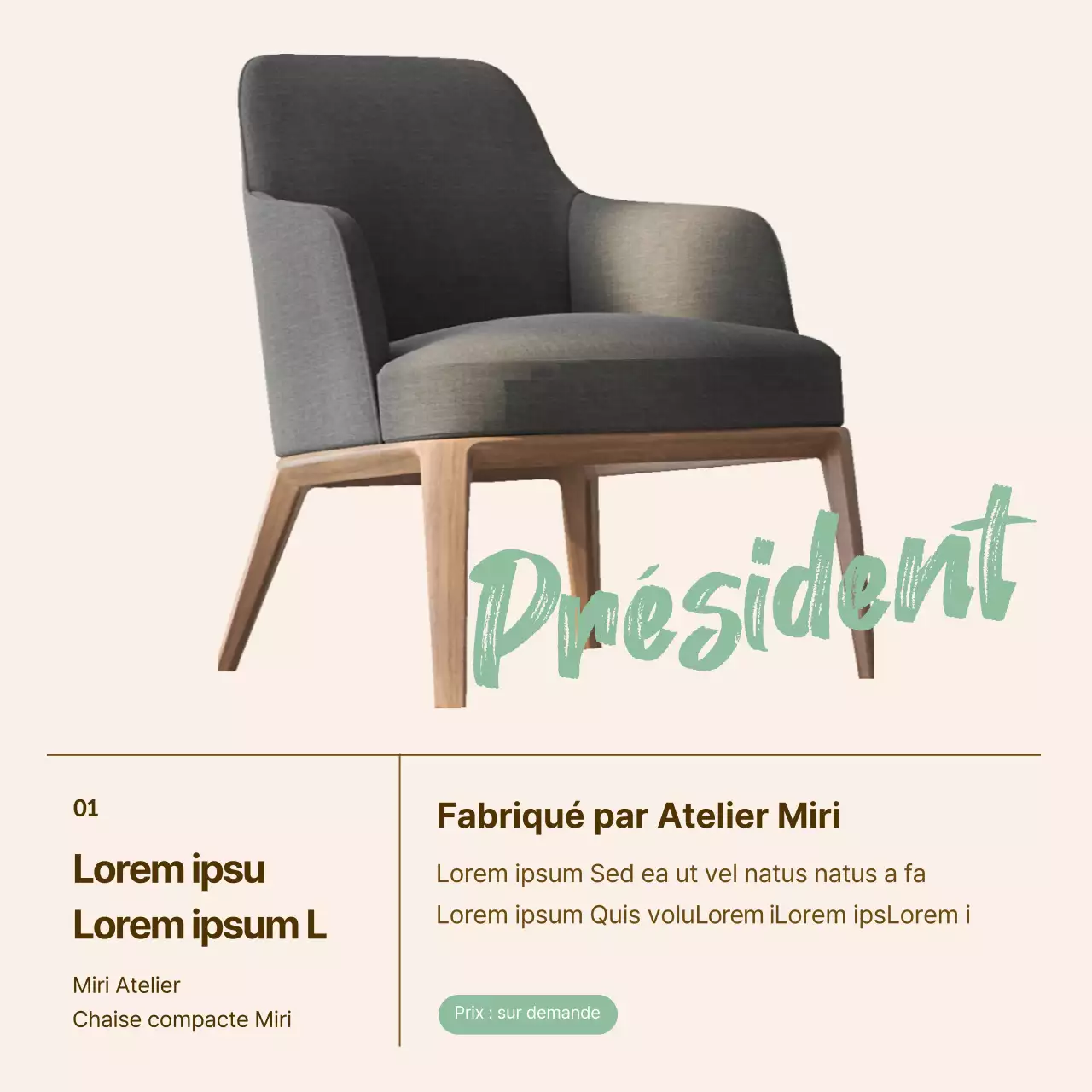 Un simple poste de promotion d'atelier beige et vert