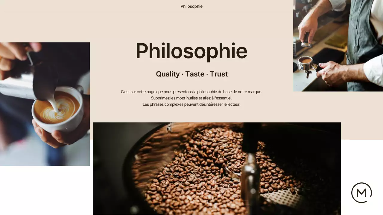 Un café simple en beige et blanc Expliqué