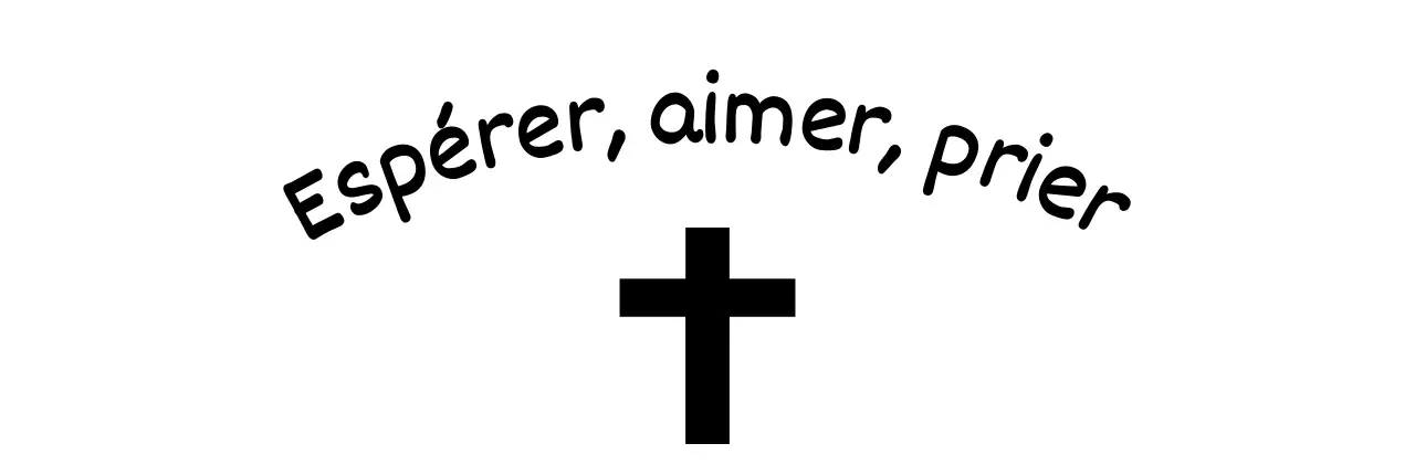 Conception d'une église avec illustration d'une croix et mots-clés