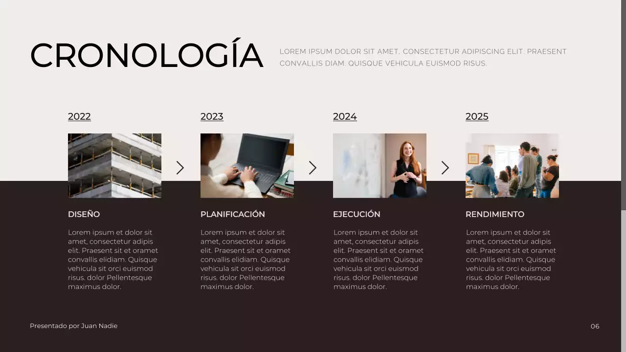 Presentación empresarial en tono neutro