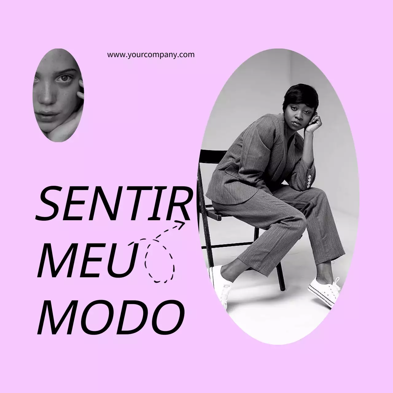 Apresentação mínima do produto púrpura