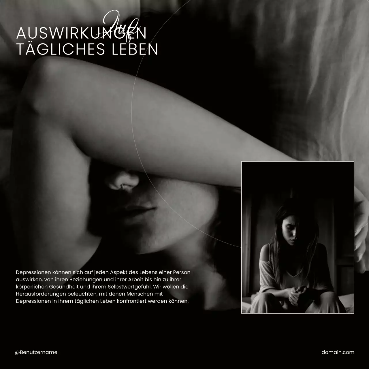 Beige Schwarz-Weiß Minimal Mental Health Care Selbstliebe-Kampagne